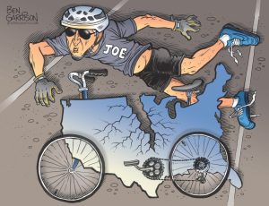 Biden falls off bike on Delaware ride with Jill.